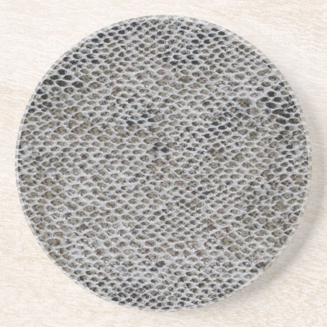 Posavasos De Arenisca Negro y piel de serpiente de Brown (Frente)