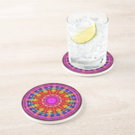 Posavasos De Arenisca Neon Medallion