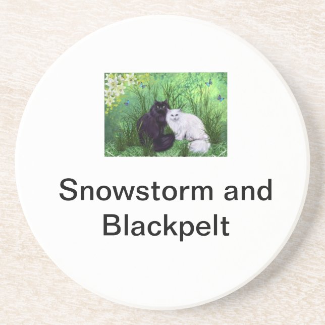 Posavasos De Arenisca Nevada y Blackpelt (Frente)
