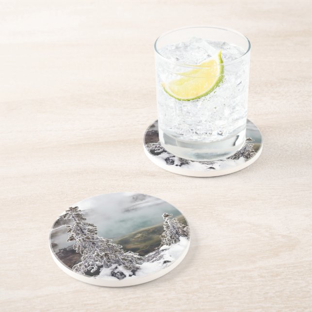 Posavasos De Arenisca Nevado Yellowstone (Lado)