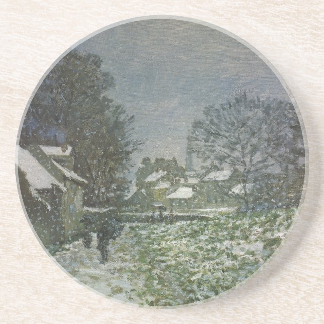 Posavasos De Arenisca Nieve en Argentina por Claude Monet (Frente)