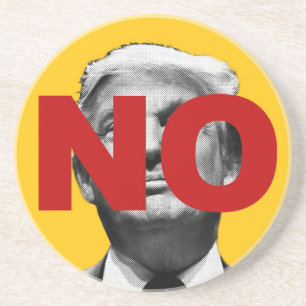 Posavasos De Arenisca No a Trump (amarillo y rojo)