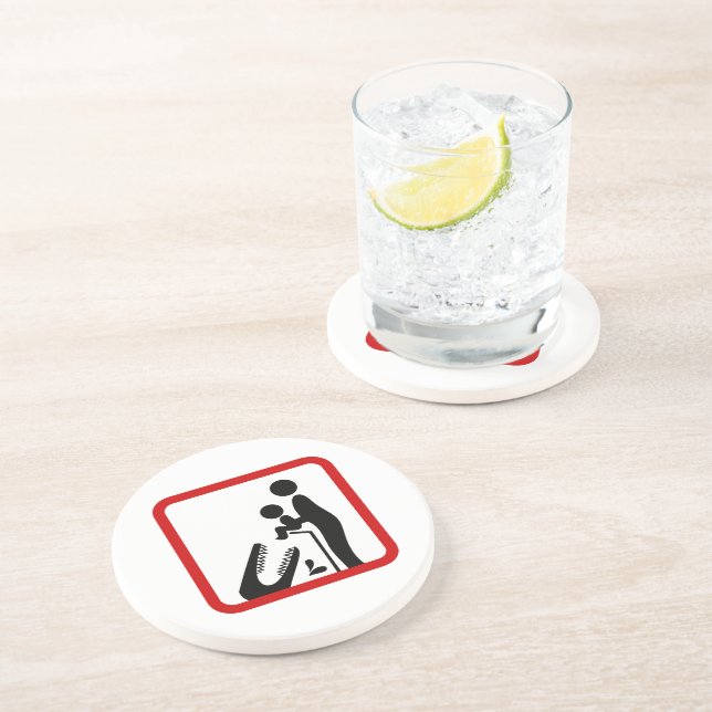 Posavasos De Arenisca No alimentes a la bebé en el Rótulo del zoológico  (Lado)