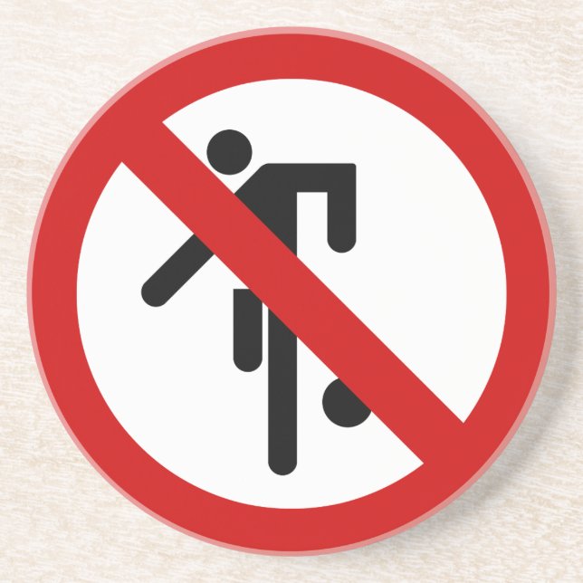 Posavasos De Arenisca NO Ball Games ⚠ Thai Park Rótulo ⚠ (Frente)