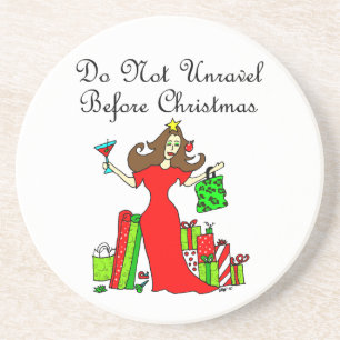 Posavasos De Arenisca No desenrede antes del navidad - reina del navidad