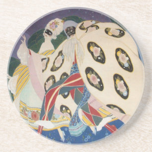 Posavasos De Arenisca NOCTURNA CON MÁSCARAS / Mascarada veneciana