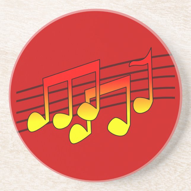 Posavasos de arenisca Notas Musicales (Frente)