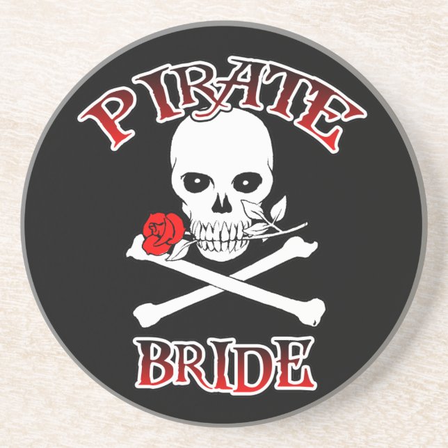 Posavasos De Arenisca Novia pirata (Frente)