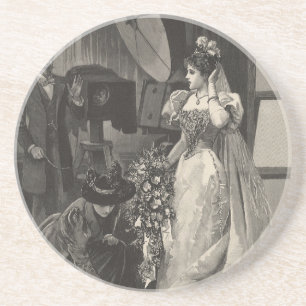 Posavasos De Arenisca Novia Vintage, retrato nupcial con fotógrafo