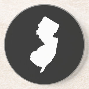 Posavasos De Arenisca Nueva Jersey en blanco y negro
