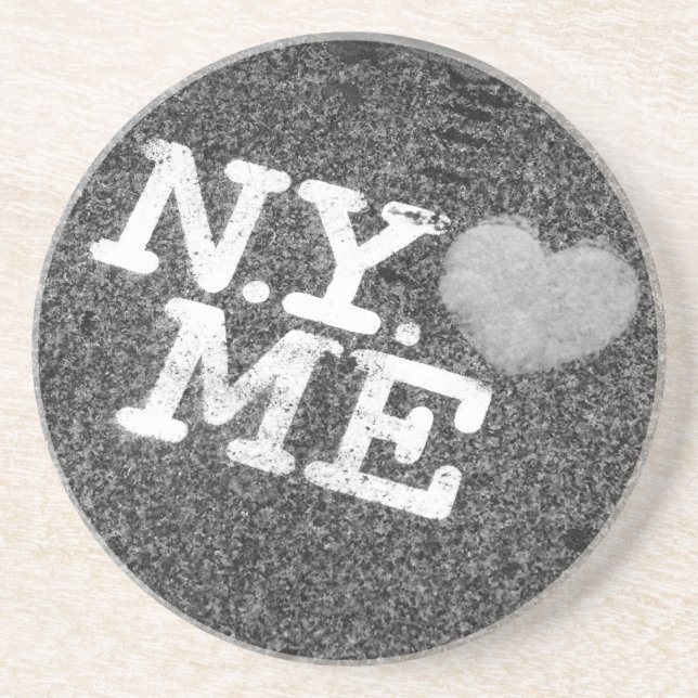 Posavasos De Arenisca NY me ama práctico de costa (Frente)