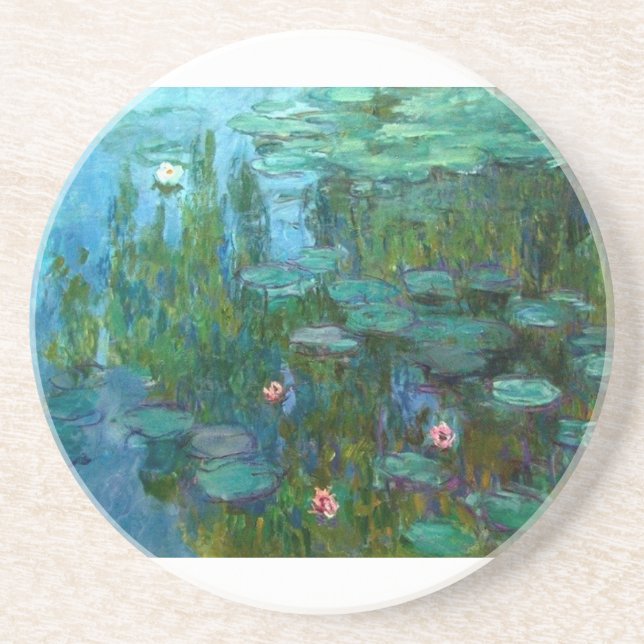 Posavasos De Arenisca Nympheas (Frente)