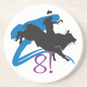 Posavasos De Arenisca Oeste Cowboy Cowgirl Caballos de Rodeo