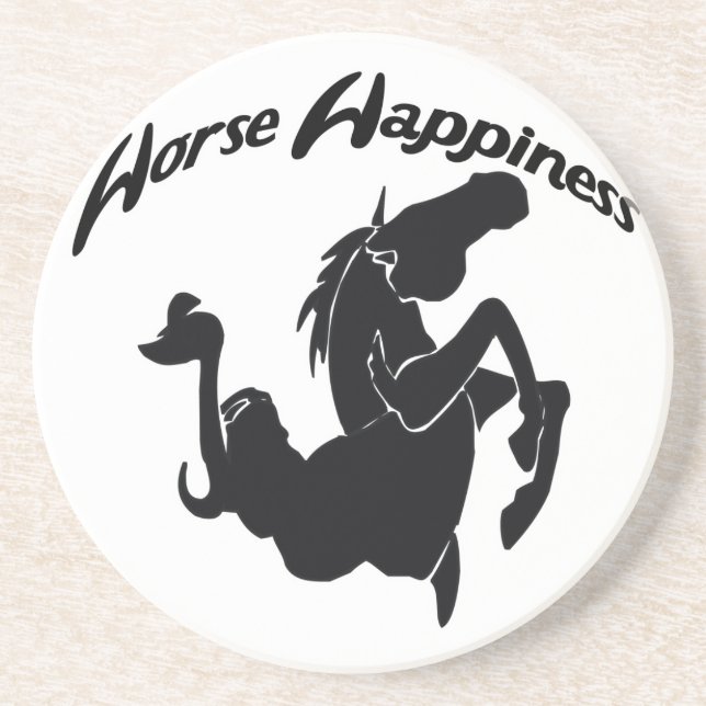 Posavasos De Arenisca Oeste Cowboy Cowgirl Caballos de Rodeo (Frente)