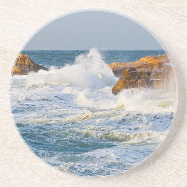 Posavasos De Arenisca Olas del mar (Frente)