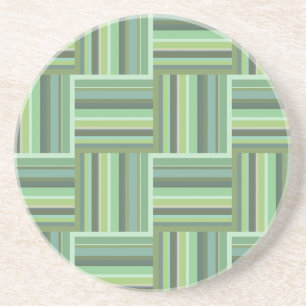 Posavasos De Arenisca Olive green stripes weave pattern