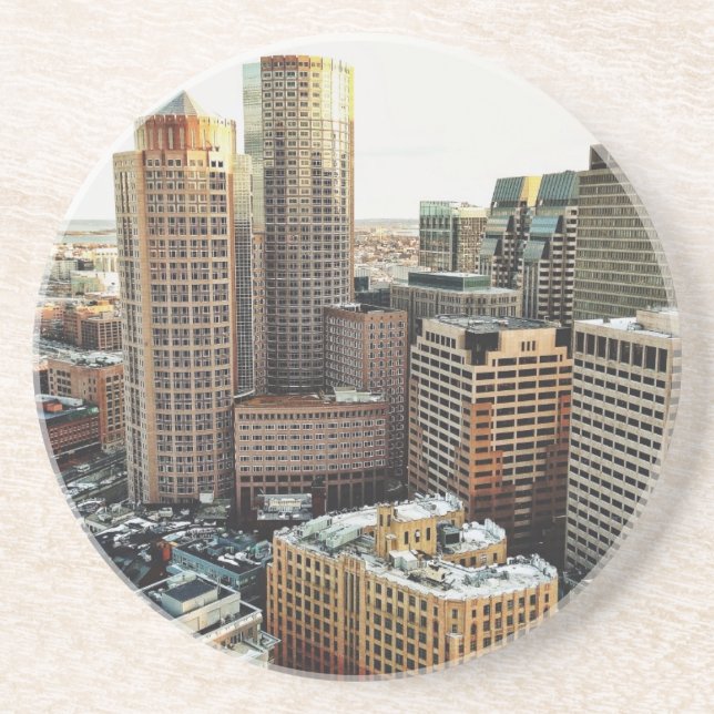 Posavasos De Arenisca Opinión de Boston (Frente)