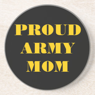 Posavasos De Arenisca Orgullosa Mamá del Ejército en Montaña Rusa