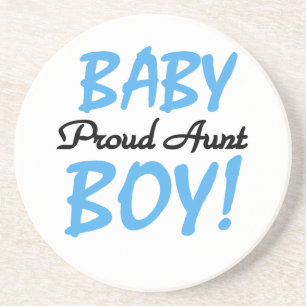 Posavasos De Arenisca Orgullosa tía Baby Boy camisetas y regalos