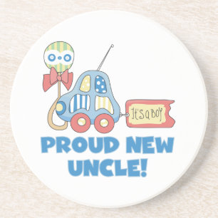 Posavasos De Arenisca Orgulloso auto nuevo tío es un regalo de niño
