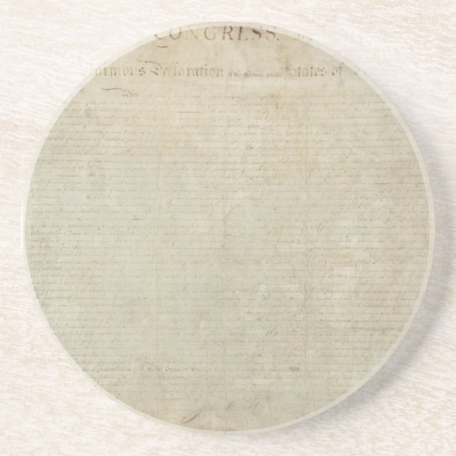 Posavasos De Arenisca ORIGINAL Scan of the Declaration of Independence (Frente)
