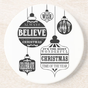 Posavasos De Arenisca ornamentos modernos de Navidad vintage