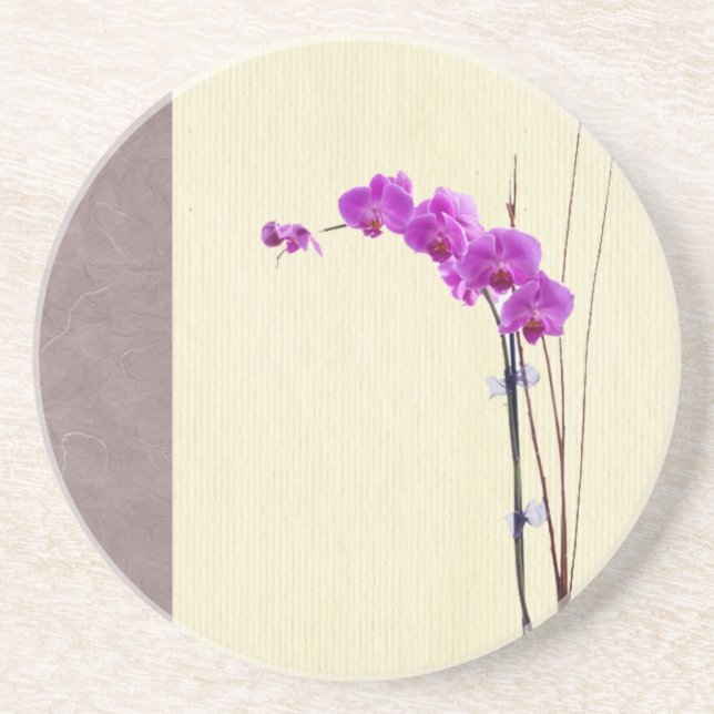 Posavasos De Arenisca orquídea puple larga (Frente)