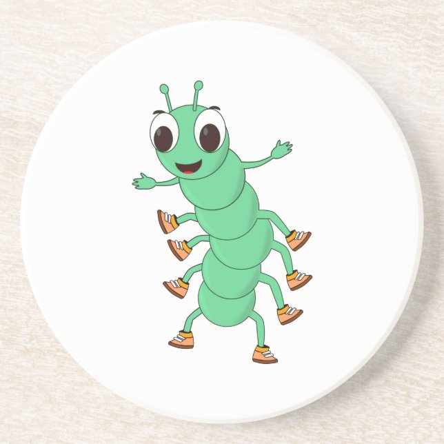Posavasos De Arenisca oruga verde (Frente)