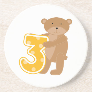 Posavasos De Arenisca Oso 3.ª camiseta y regalo de cumpleaños