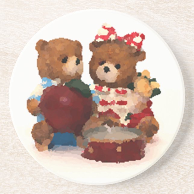 Posavasos De Arenisca Oso de Teddy (Frente)