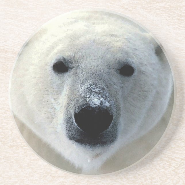 Posavasos De Arenisca Oso polar (Frente)