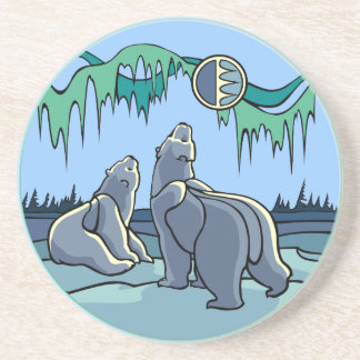 Posavasos De Arenisca Oso Polar Regalos Arte Nativo Astras de Vida Silve