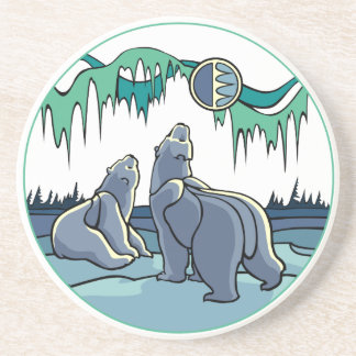 Posavasos De Arenisca Oso Polar Regalos Arte Nativo Astras de Vida Silve