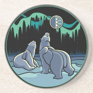 Posavasos De Arenisca Oso Polar Regalos Arte Nativo Astras de Vida Silve
