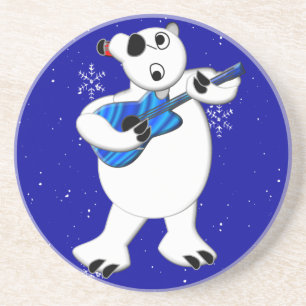 Posavasos De Arenisca Oso Polar Rockin con tostadora de piedra arenisca 