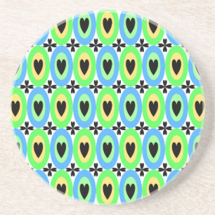 Posavasos De Arenisca Oval Hearts