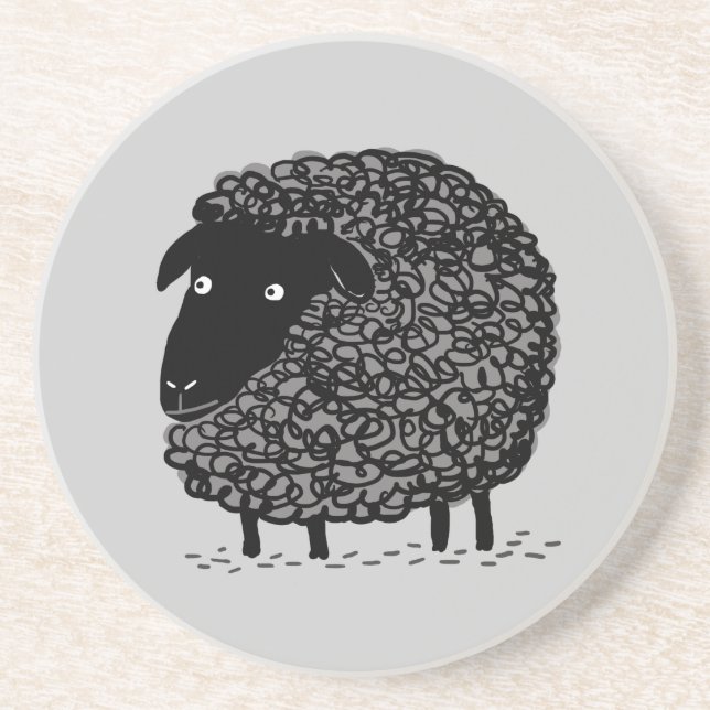 Posavasos De Arenisca Oveja Negra (Frente)