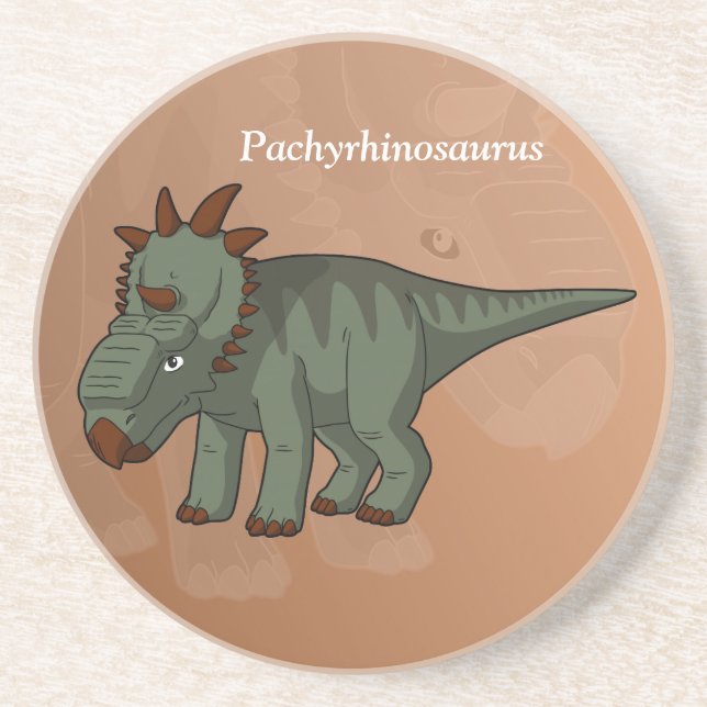 Posavasos De Arenisca Pachyrhinosaurio Dinosaurio (Frente)