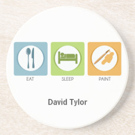 Posavasos De Arenisca Paint Eat Sleep