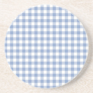 Posavasos De Arenisca País de Gingham Azul