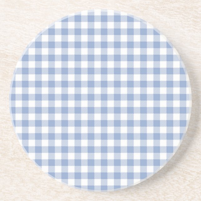Posavasos De Arenisca País de Gingham Azul (Frente)