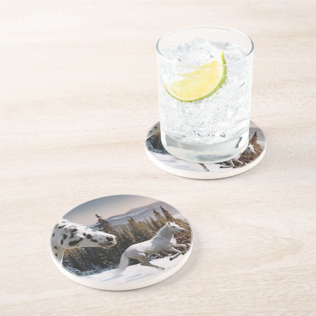 Posavasos De Arenisca País de las maravillas del invierno (Lado)