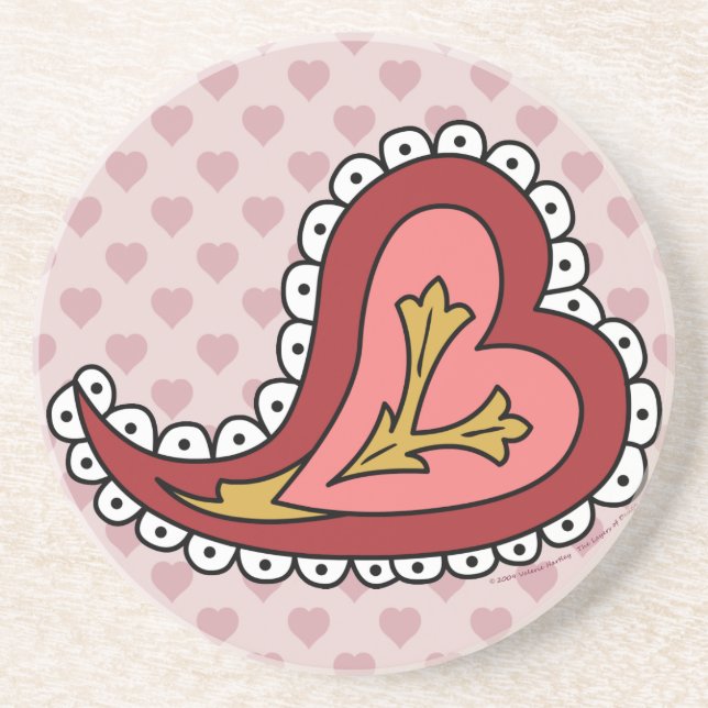 Posavasos De Arenisca Paisley Heart Coaster (Frente)