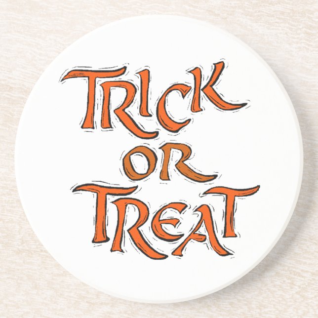 Posavasos De Arenisca Palabras de Halloween Trick o Treat