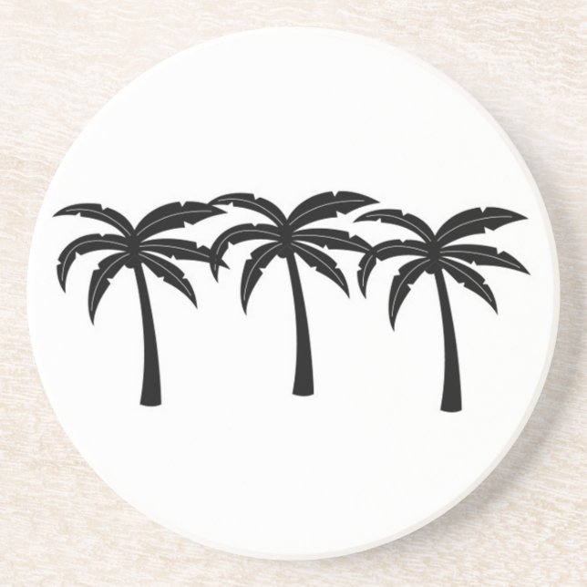 Posavasos De Arenisca Palmeras Tropicales (Frente)