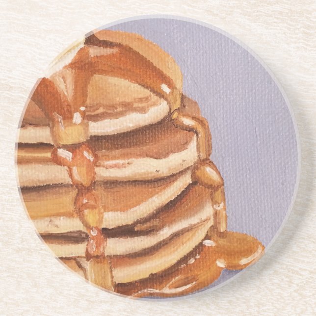 Posavasos De Arenisca Pancakes Shortstack Desayuno Pintado (Frente)