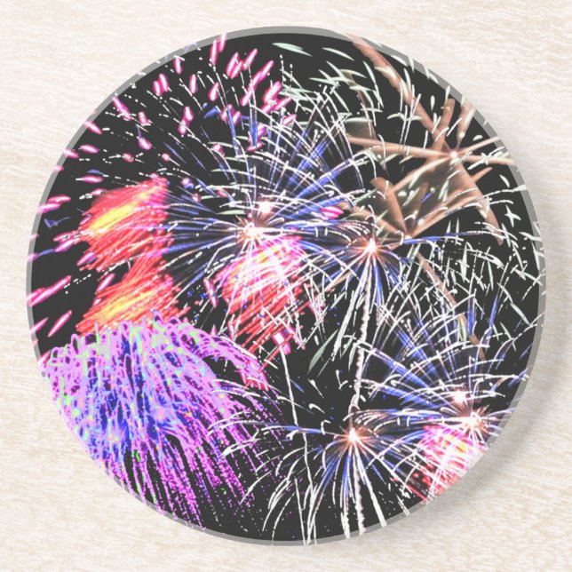 Posavasos De Arenisca Pantalla de Fireworks (Frente)