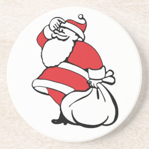 Posavasos De Arenisca Papá Noel alegre de Navidad de dibujos animados, s