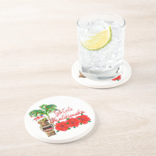 Posavasos De Arenisca Papá Noel Tiki Mele Kalikimaka