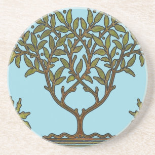 Posavasos De Arenisca Papel pintado floral de William Morris Tree Frieze